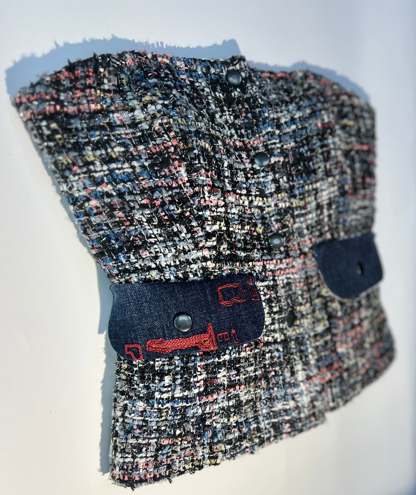 Chelsea Corset /01 - Multicoloured Patch Pockets Denim Flaps