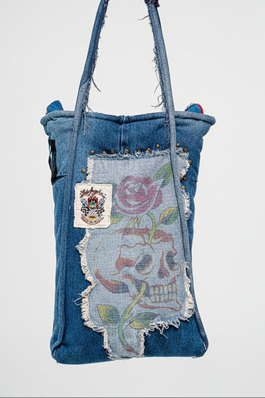 Midnight Victoria 001  Large Denim Bag